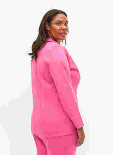 Schlichter Blazer mit Knopf und Dekorationstaschen, Shocking Pink, Model image number 1