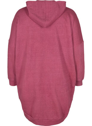 Sweatshirt aus Baumwolle mit Kapuze und High-Low-Effekt, Violet Quartz, Packshot image number 1