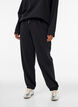 Hoch taillierte Sweatpants mit Kordelzug, Schwarz, Model image number 2