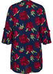 Gebl&uuml;mtes Kleid aus Viskose mit R&uuml;schen, Blau, Packshot image number 1