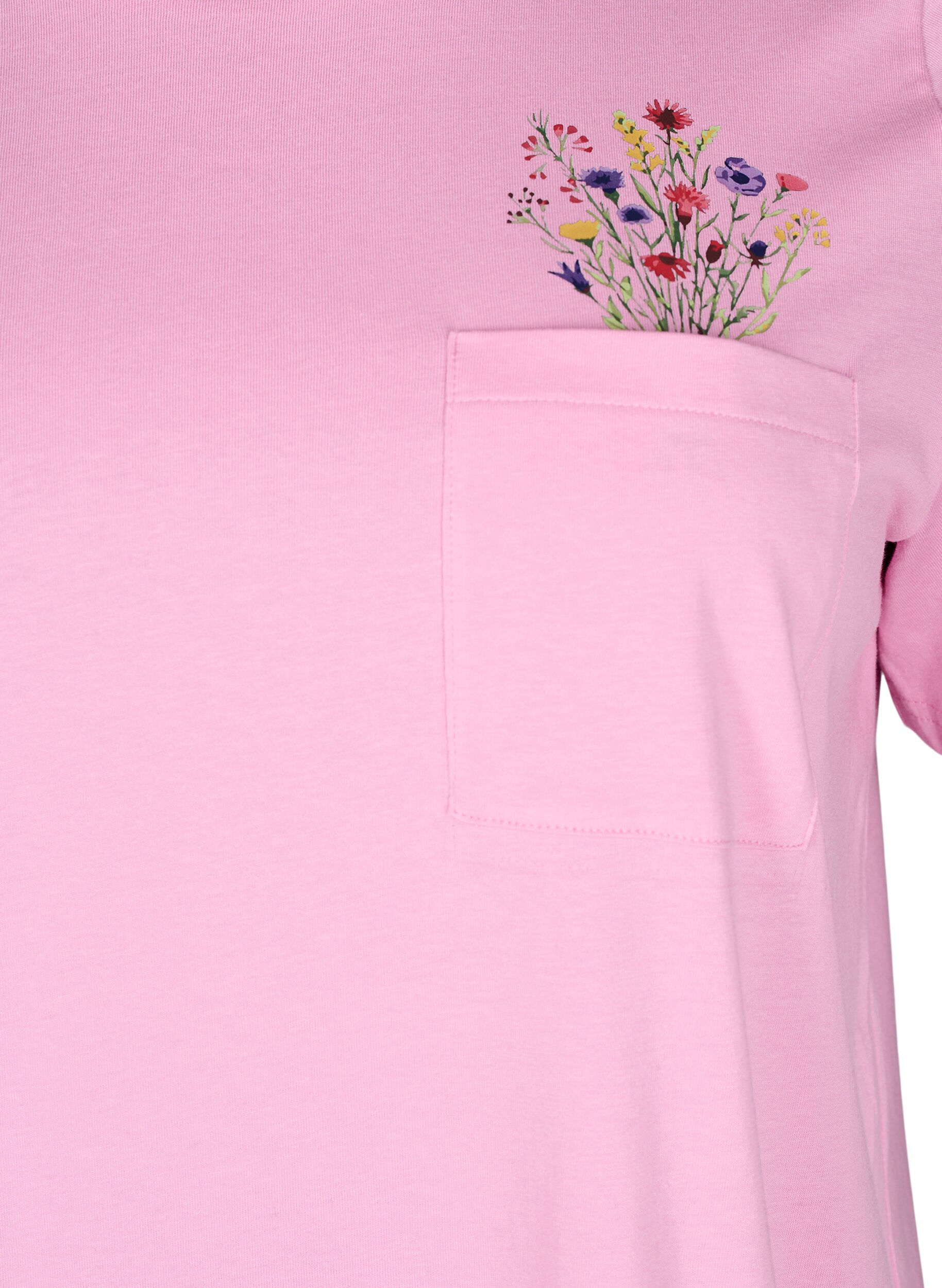 ZizziT-Shirt mit Brusttasche, Pink, Packshot image number 2