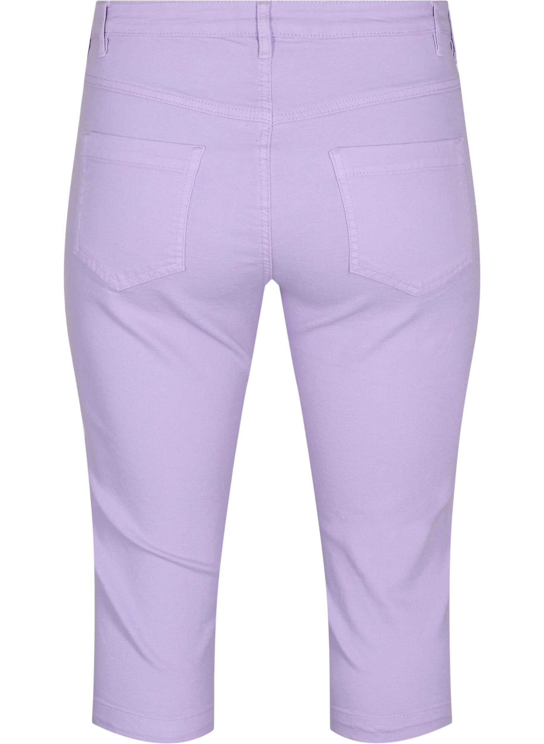 ZizziEng anliegende Emily Capri-Hose, Lavender, Packshot image number 1