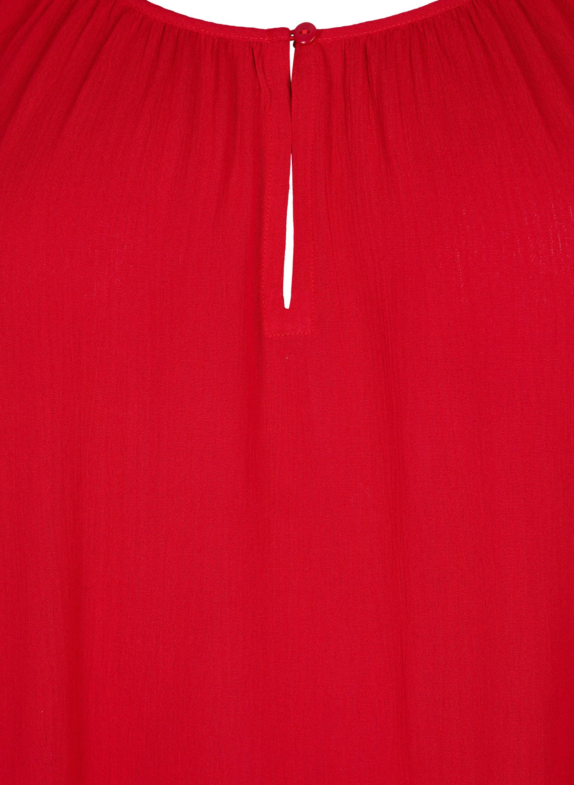 ZizziViskosetunika mit 3/4-&Auml;rmeln, Rot, Packshot image number 2