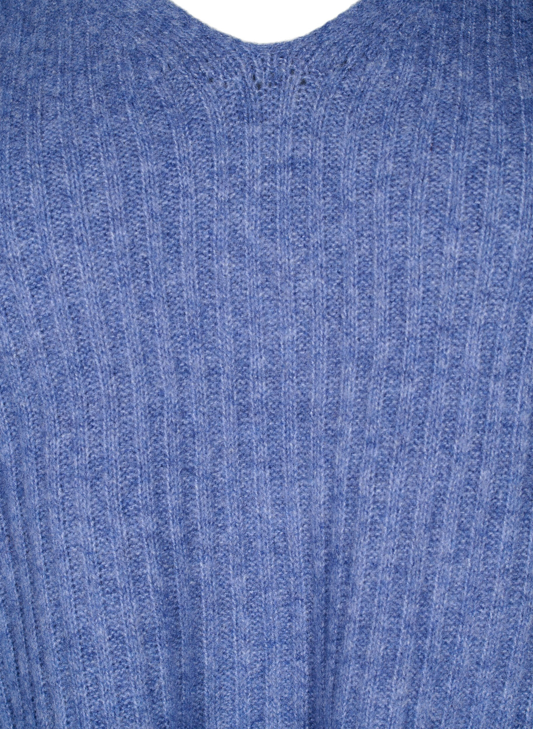ZizziStrickpullover mit Schlitz, Gray Blue Mel., Packshot image number 2