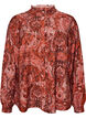 Bluse aus Viskose mit Paisley-Print und R&uuml;schen, Orange, Packshot image number 0