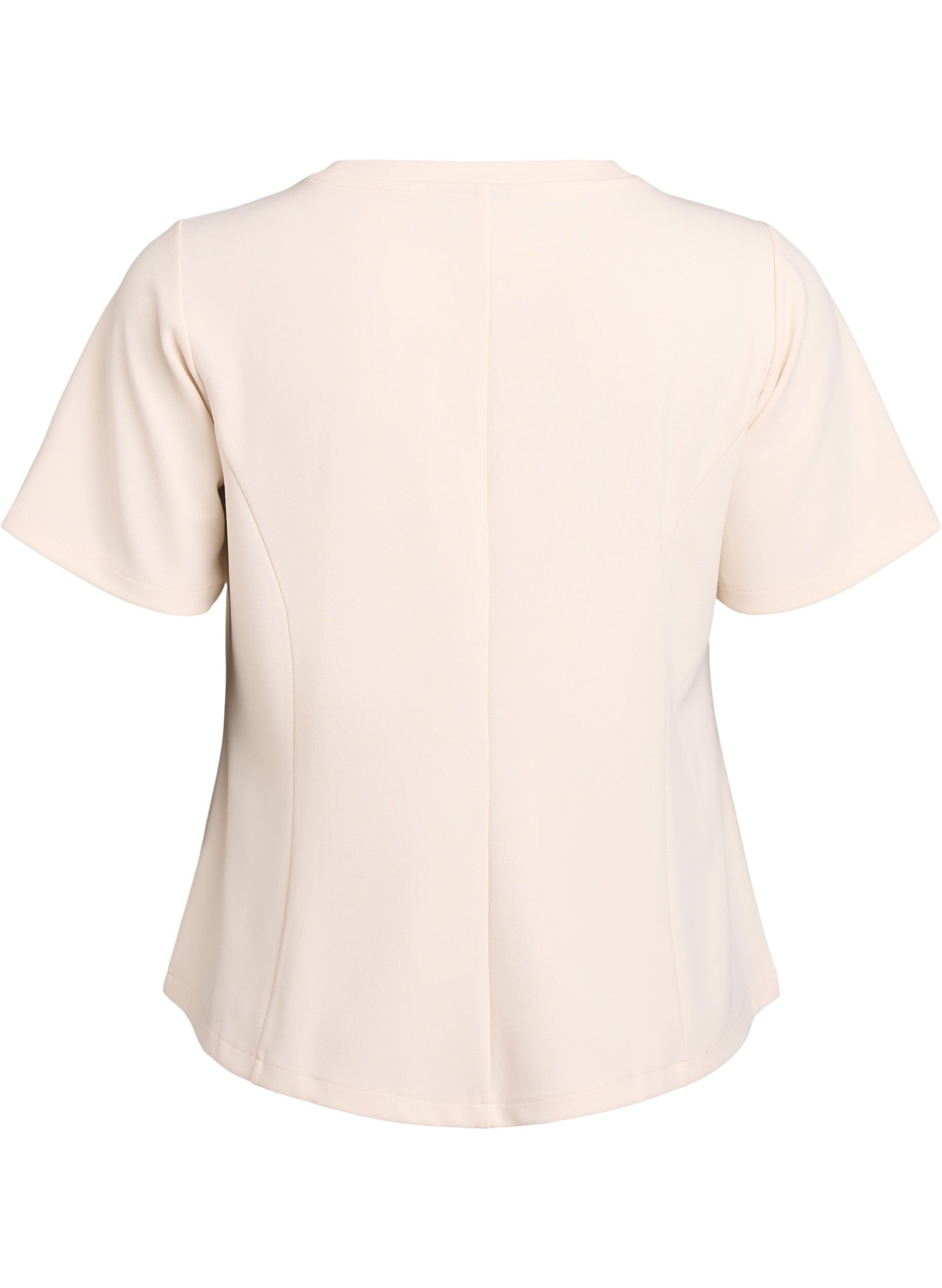 ZizziKurz&auml;rmelige Bluse mit formgebenden Abn&auml;hern, Beige, Packshot image number 1