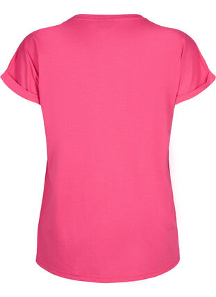 Kurzärmliges T-Shirt aus einer Baumwollmischung, Raspberry Sorbet, Packshot image number 1