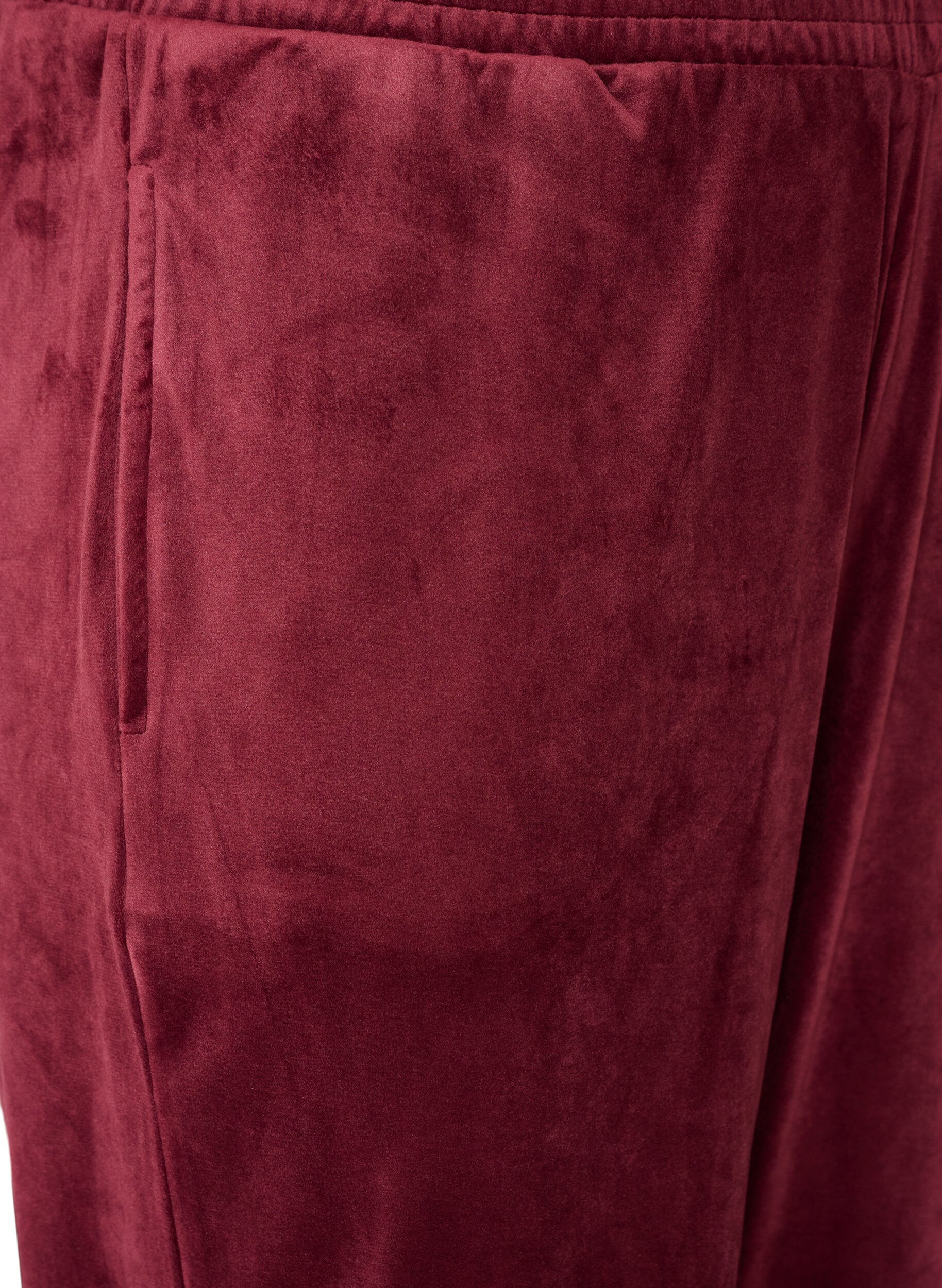 ZizziLockere Hose aus Velours, Rot, Packshot image number 2