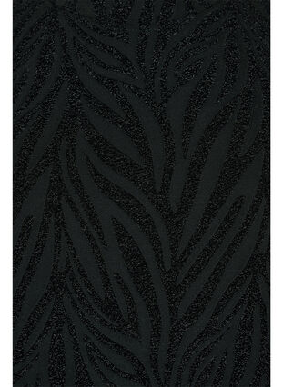 Gemustertes Kleid mit Glitzer und kurzen Ärmeln, Black/Black Lurex, Packshot image number 2