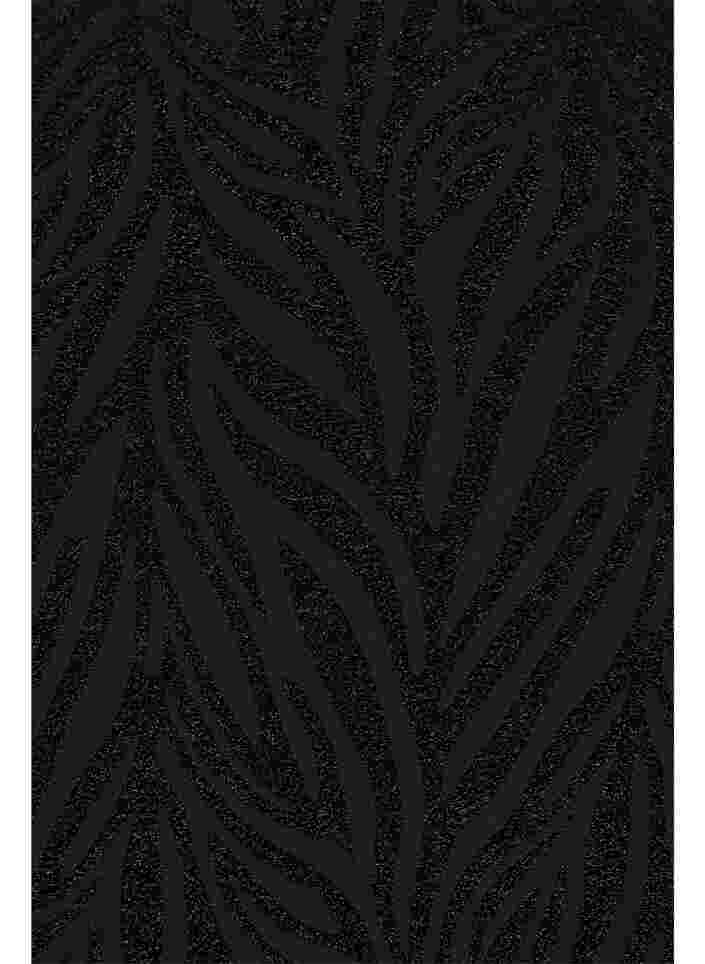 Gemustertes Kleid mit Glitzer und kurzen Ärmeln, Black/Black Lurex, Packshot image number 2