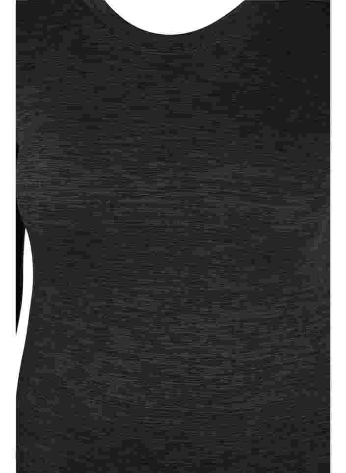 Nahtloses Skiunterhemd aus Melange, Dark Grey Melange, Packshot image number 2