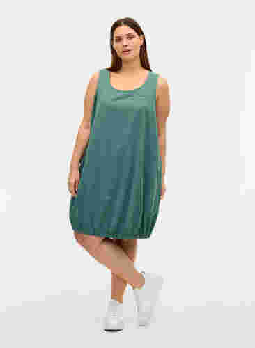 Ärmelloses Kleid aus Baumwolle, Sea Pine, Model image number 2