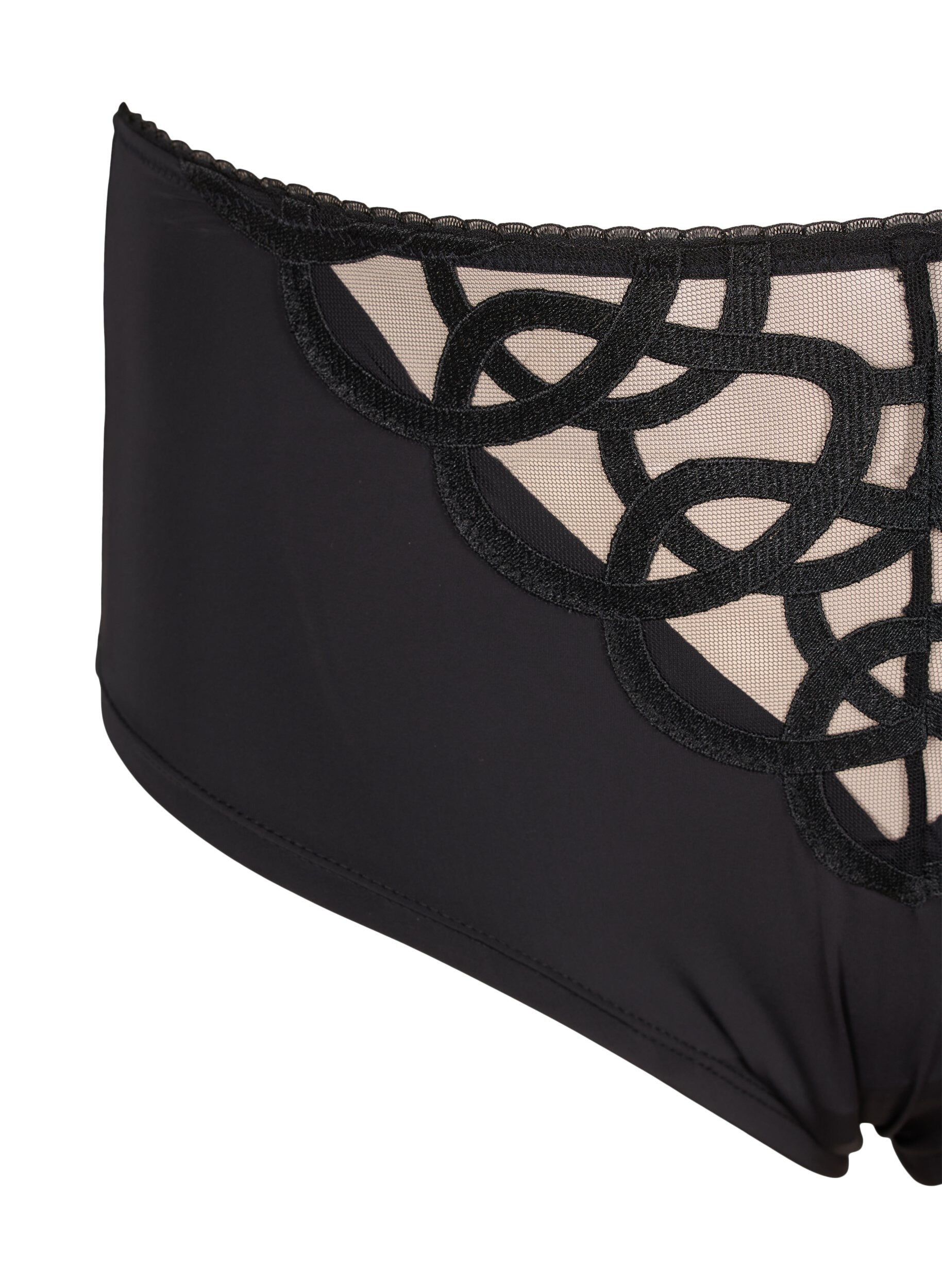 ZizziPanty aus Mikrofaser mit Spitzendetails, Black, Packshot image number 2