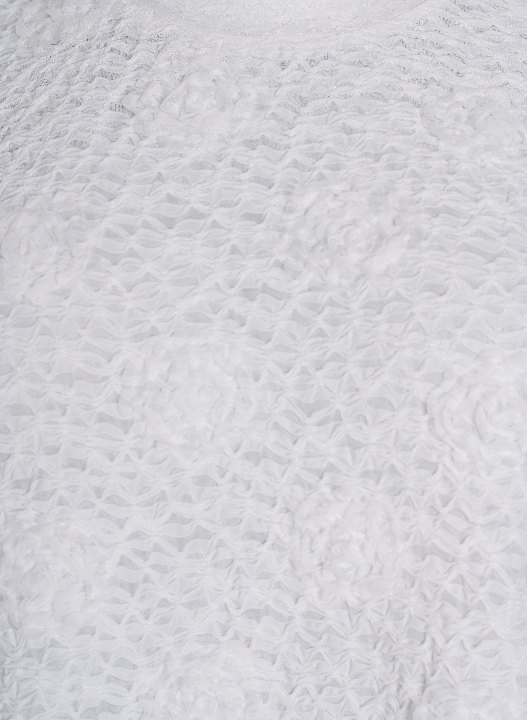 ZizziBluse mit 3D-Blumen und kurzen &Auml;rmeln, Wei&szlig;, Packshot image number 2