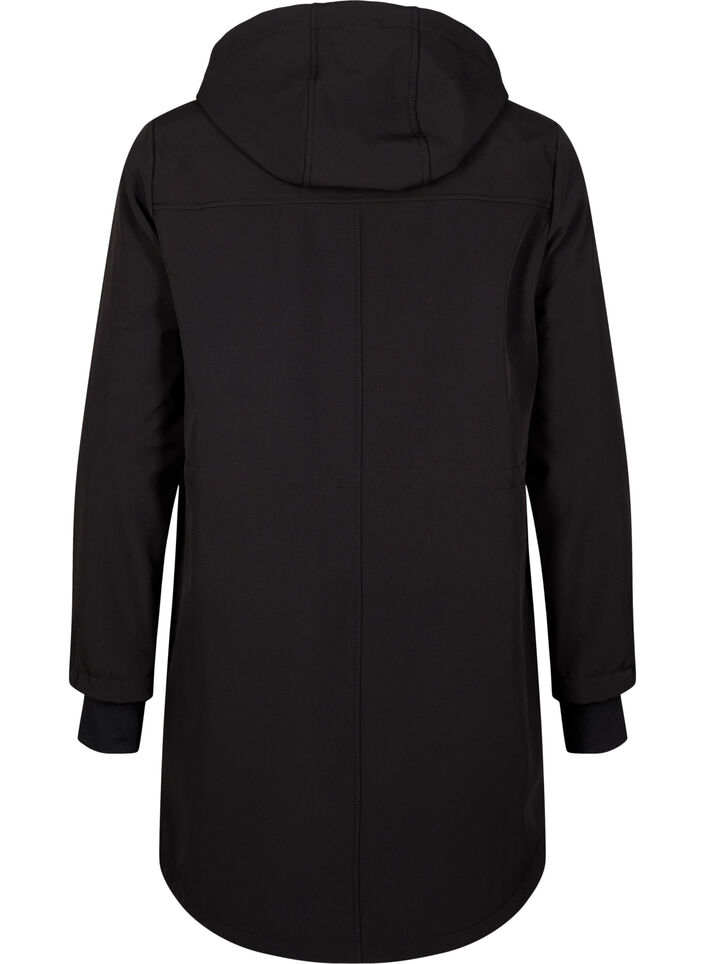 Softshelljacke mit abnehmbarer Kapuze, Schwarz, Packshot image number 1