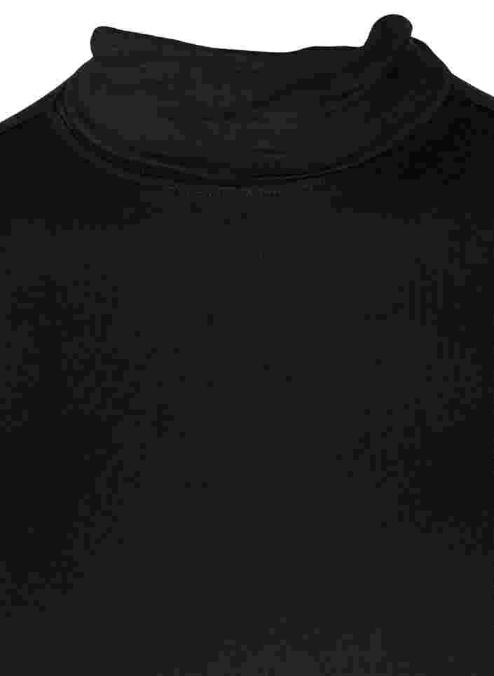 Eng sitzende Bluse mit hohem Hals, Black, Packshot image number 2
