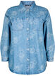 Jeansjacke mit floralem Muster, Light Blue Denim, Packshot image number 0
