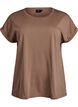 Kurz&auml;rmliges T-Shirt aus einer Baumwollmischung, Braun, Packshot image number 0