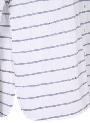Bluse mit 3/4-Ärmeln und Knöpfen, Navy Blazer stripe, Packshot image number 3
