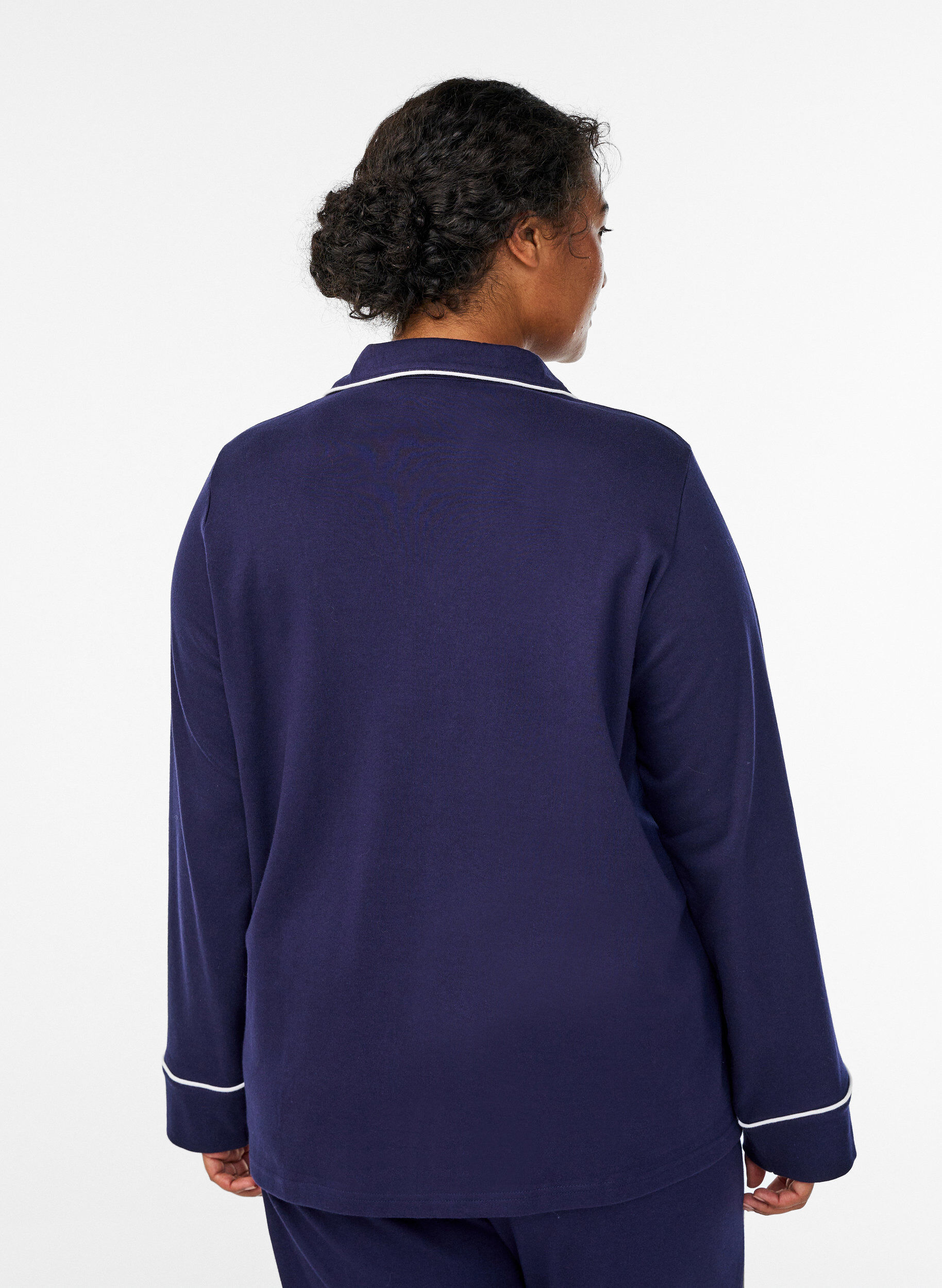 ZizziPyjamahemd aus Baumwolle mit Brusttasche, Blau, Model image number 2