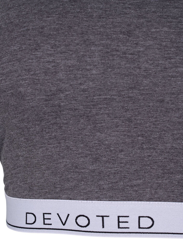 Melierter BH mit Rundhalsausschnitt, Medium Grey Melange, Packshot image number 3