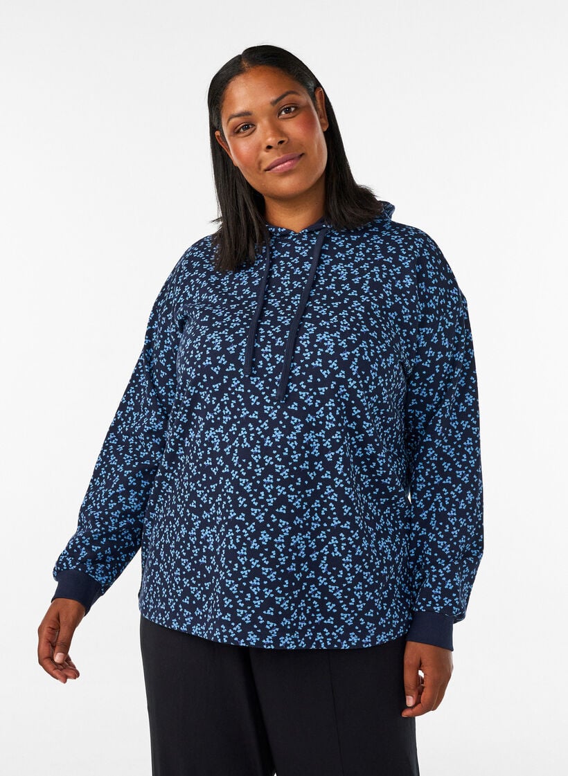 Hoodie mit All-over-Print, Blau, Model image number 0