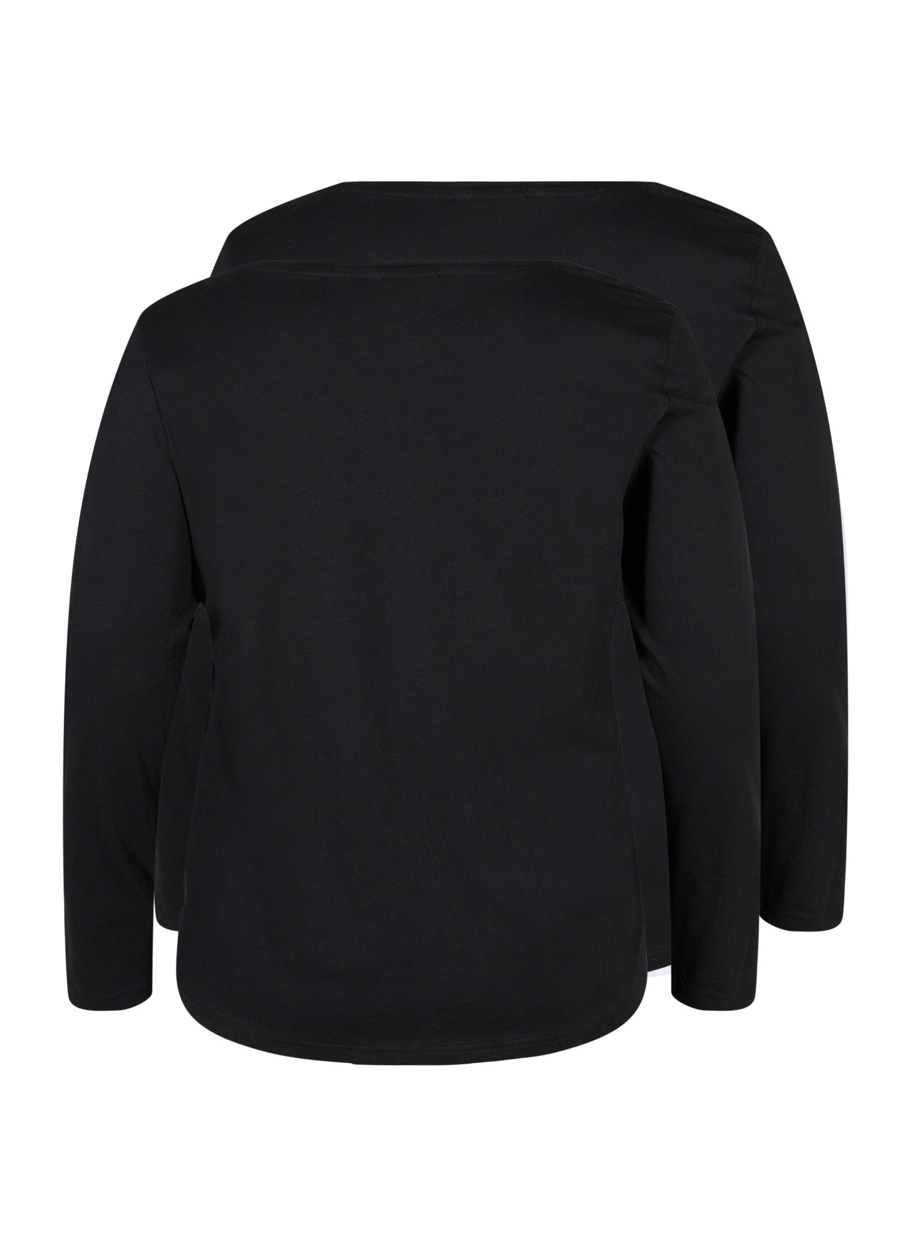 Zizzi2er-Pack Basic-Bluse aus Baumwolle, Black/Black, Packshot image number 1