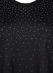 T-Shirt mit Strasssteinen und Rundhalsausschnitt, Schwarz, Packshot image number 2