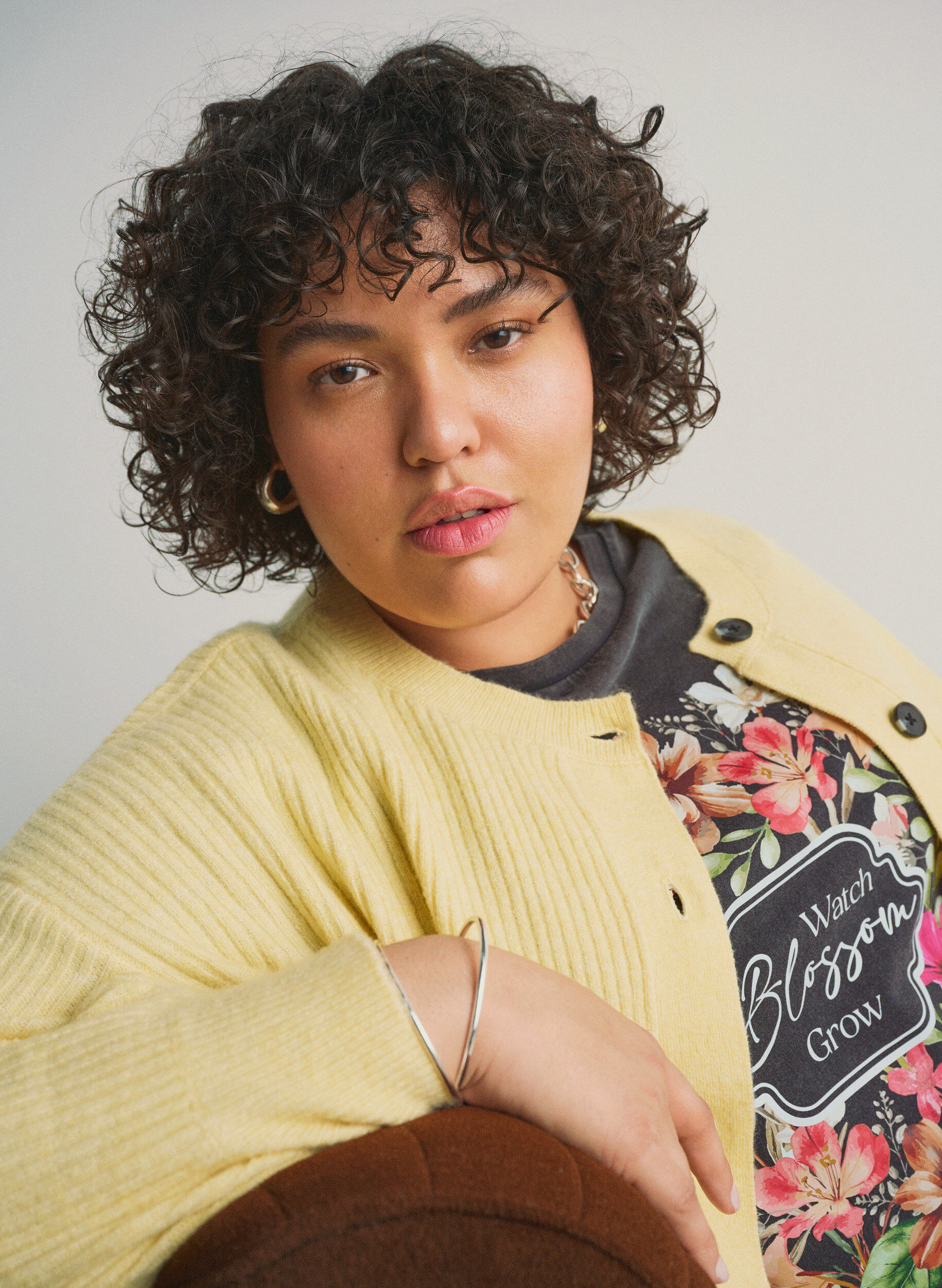 ZizziT-Shirt aus Bio-Baumwolle mit Print, Grau, Image image number 0