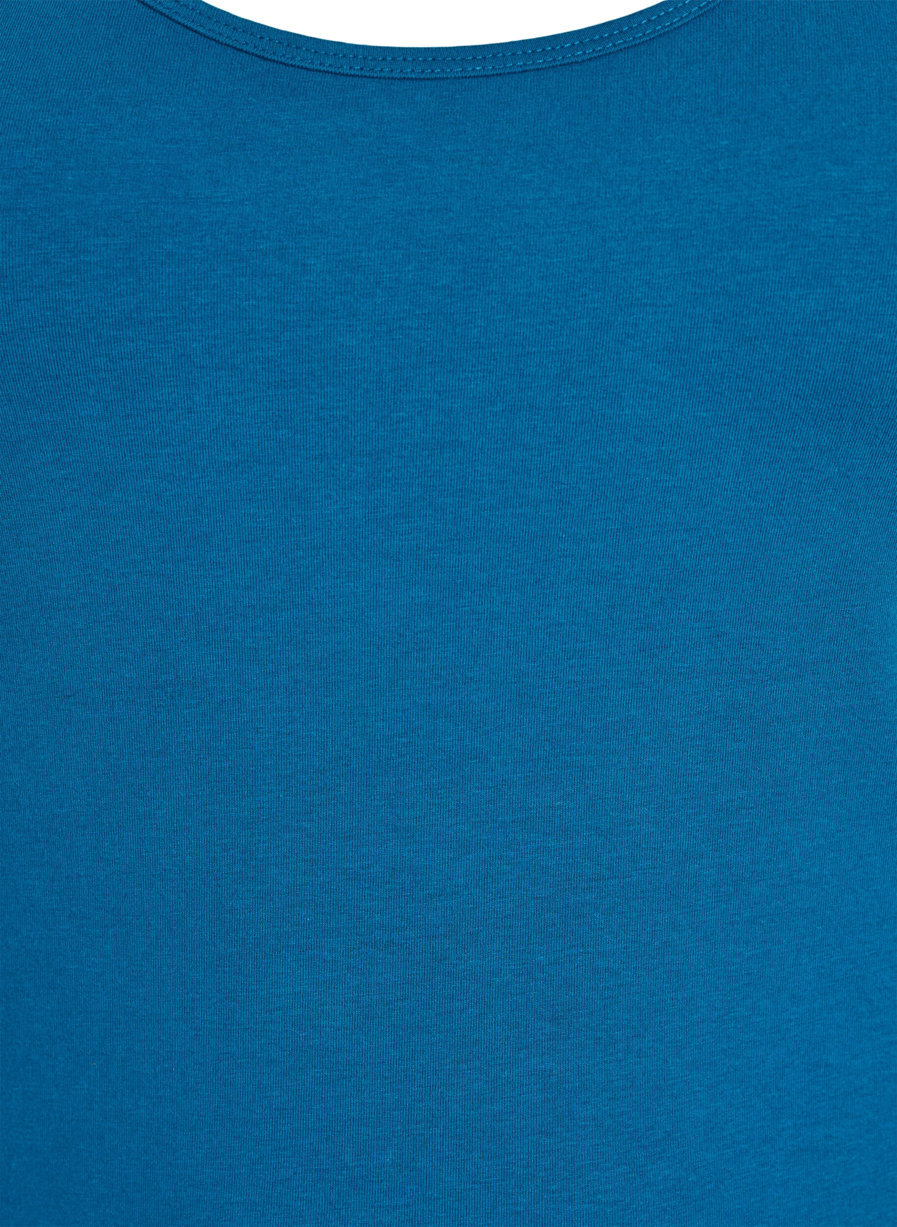 ZizziSolide Farbe Grundoberteil aus Baumwolle, Petrol, Packshot image number 2