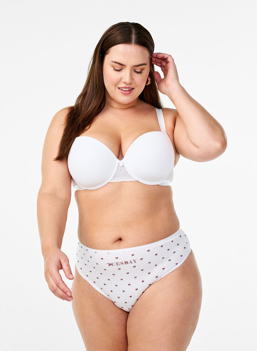 7er-Pack Strings aus Baumwolle mit Wochentags-Print, Rot, Model image number 0