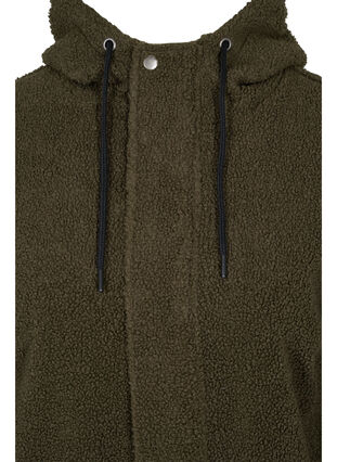 Lange Teddy-Jacke mit Kapuze und Taschen, Ivy Green, Packshot image number 2
