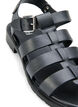 Wide Fit Sandalen aus Leder, Schwarz, Packshot image number 3