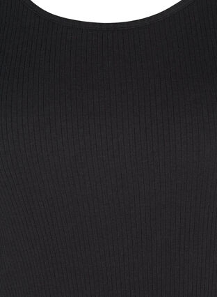 Kurzarm Kleid aus Ripp, Black, Packshot image number 2