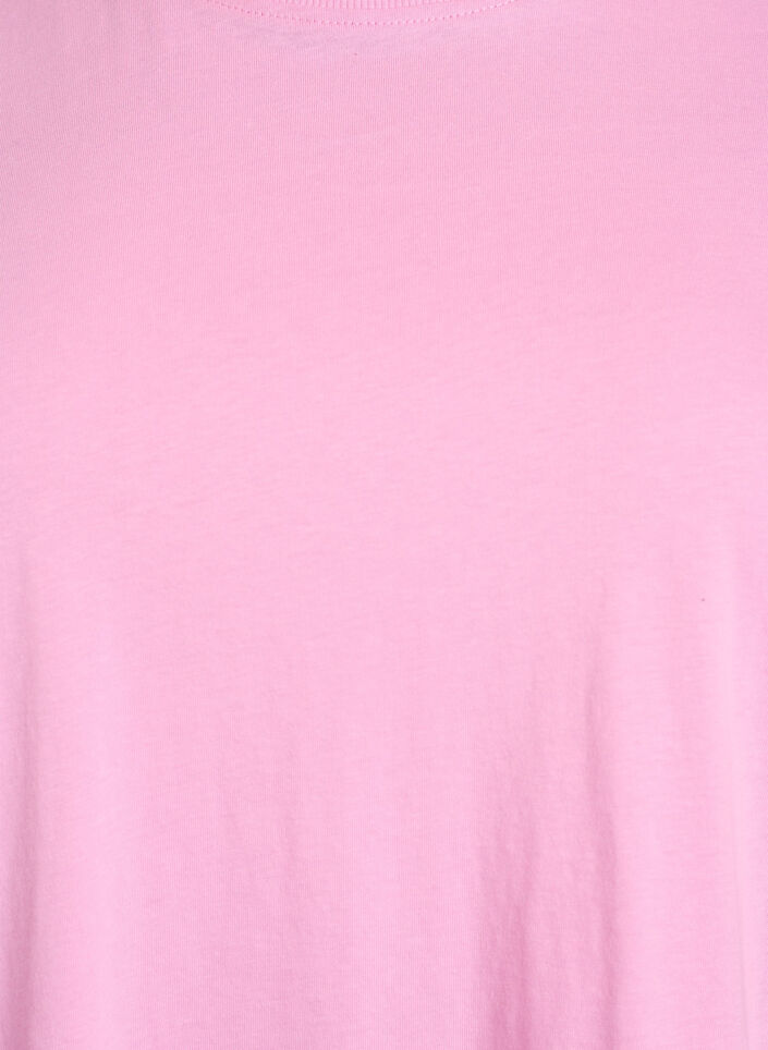 Basic-T-Shirt aus Baumwolle mit Rundhalsausschnitt, Pink, Packshot image number 2
