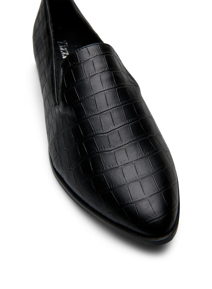 Extra-Weite - Loafer mit Krokodilprägung, Schwarz, Packshot image number 3