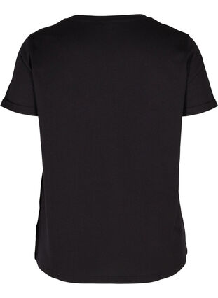 Trainings-T-Shirt aus Baumwolle mit Aufdruck, Black Fading Square, Packshot image number 1