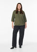 Bluse mit Struktur und 3/4-&Auml;rmeln, Gr&uuml;n, Model image number 1