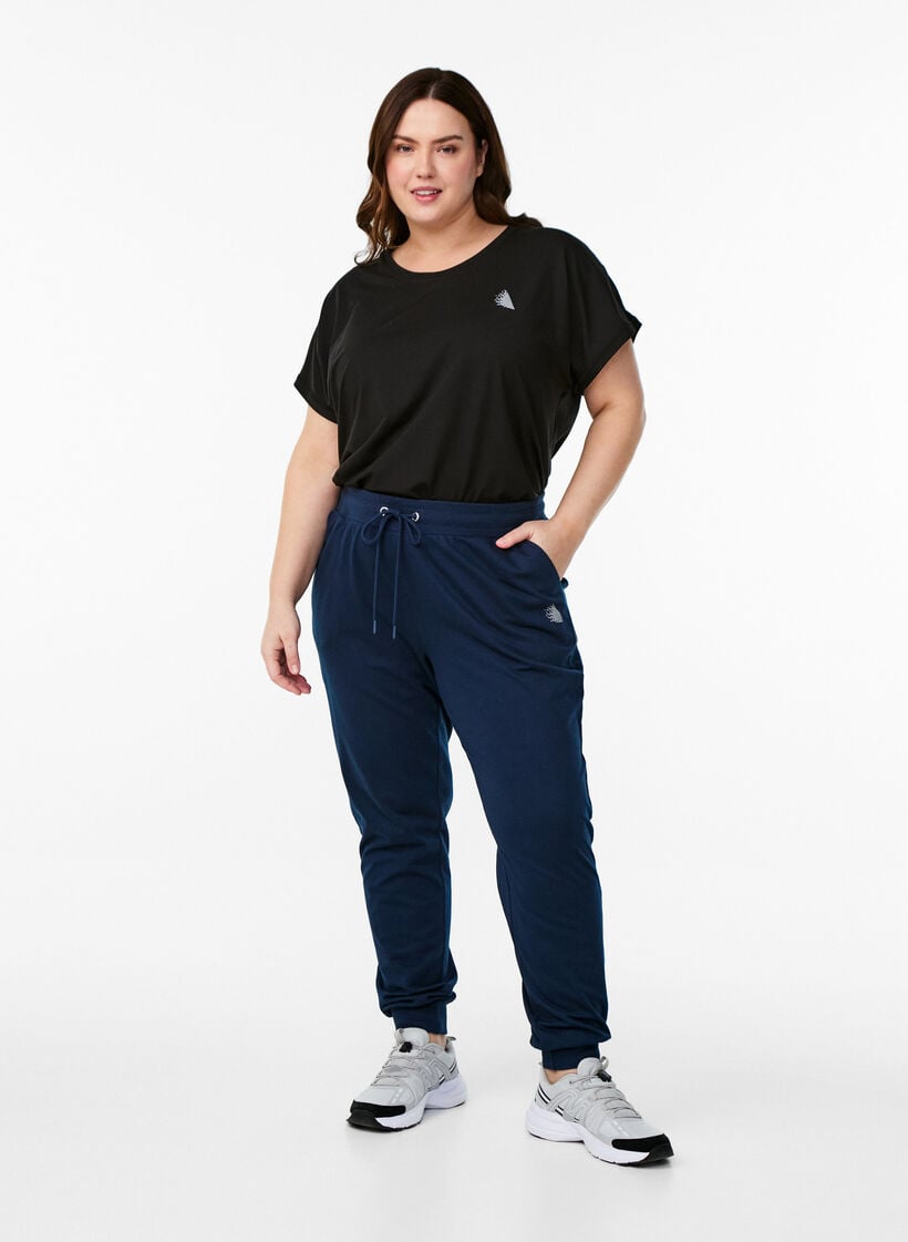 Lockere Trainingshose mit Taschen, Blau, Model image number 0