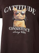 T-Shirt aus Baumwolle mit Frontprint, Braun, Packshot image number 2