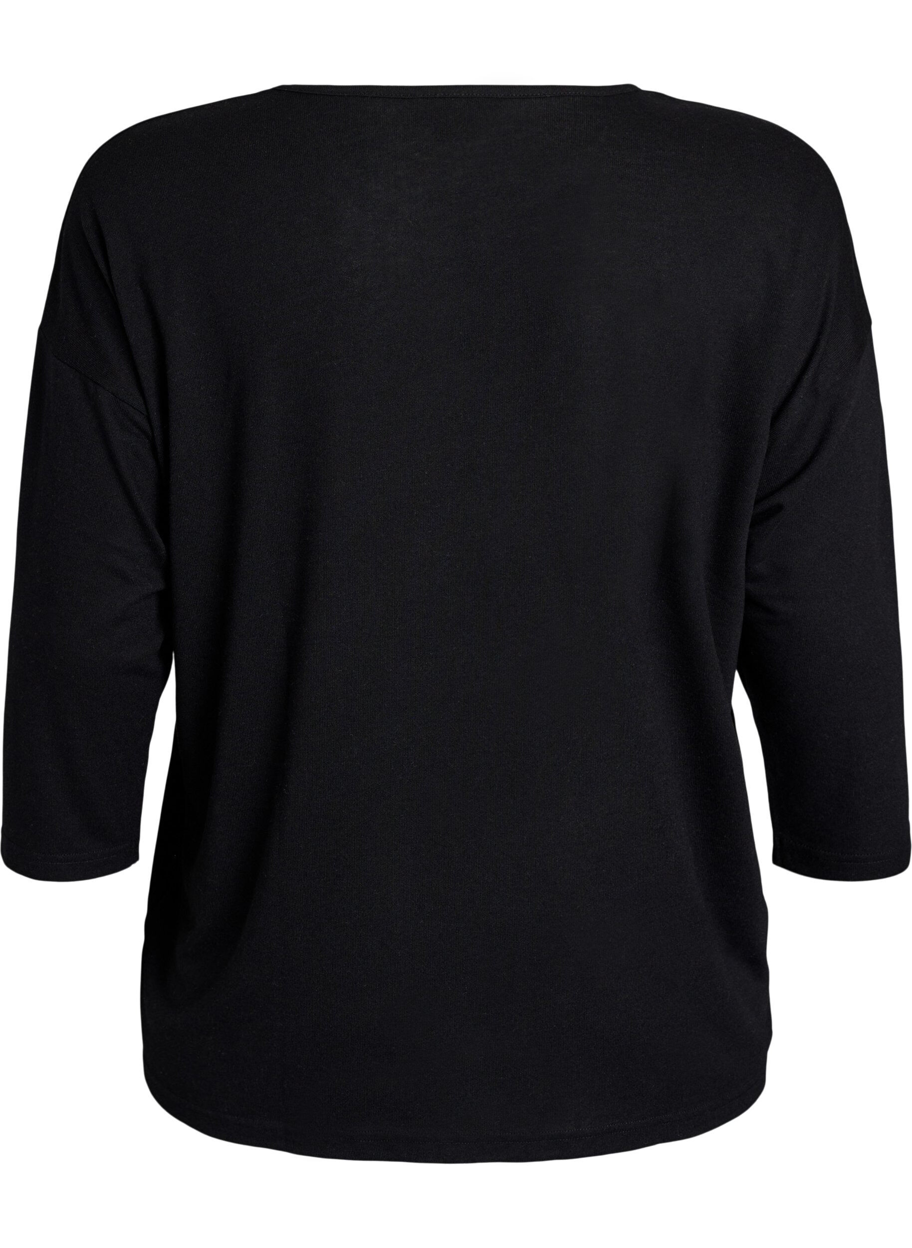 ZizziBluse aus Jersey mit 3/4-&Auml;rmeln , Schwarz, Packshot image number 1