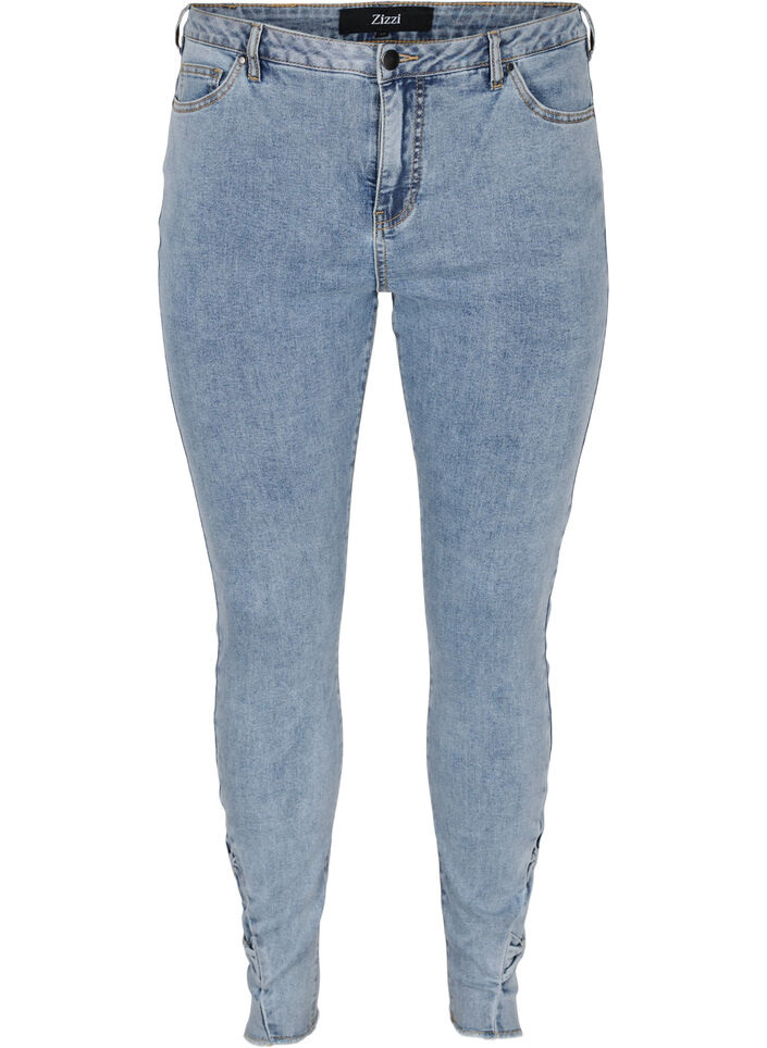 Cropped Amy Jeans mit Schleifen, Light blue, Packshot image number 0