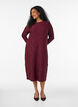 Midikleid mit gewellter Struktur und langen &Auml;rmeln, Rot, Model image number 0