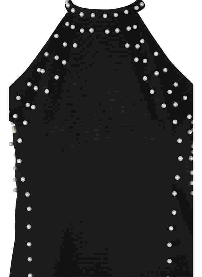 Rückenfreies Kleid mit Perlen, Black w. Beads, Packshot image number 2