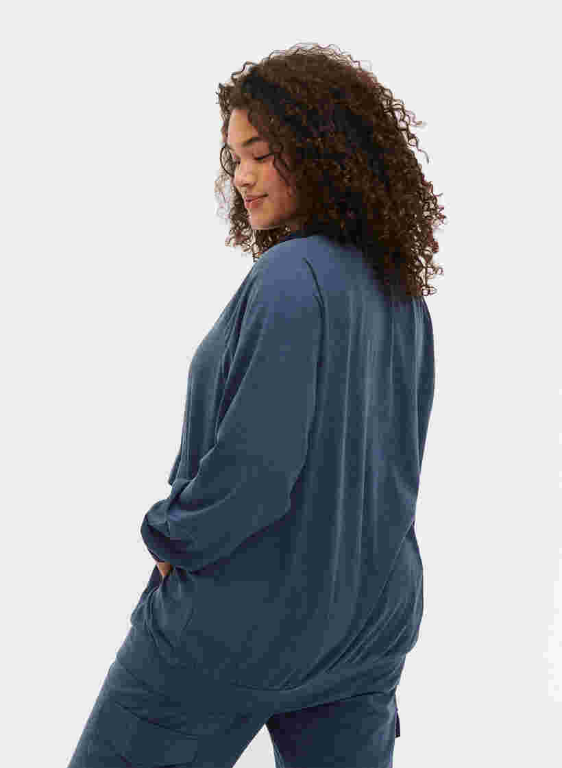 Sweatshirt mit Reißverschluss und Taschen, Insignia Blue Mel. , Model image number 1