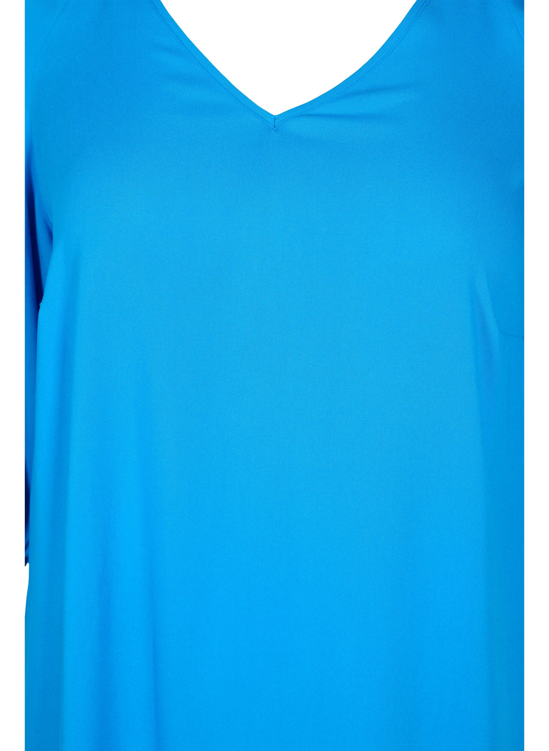 ZizziViskosekleid mit V-Ausschnitt, Indigo Bunting, Packshot image number 2