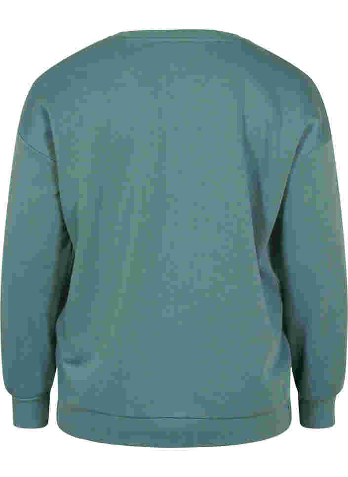 Sweatshirt mit sportlichem Aufdruck, Dark Forest, Packshot image number 1