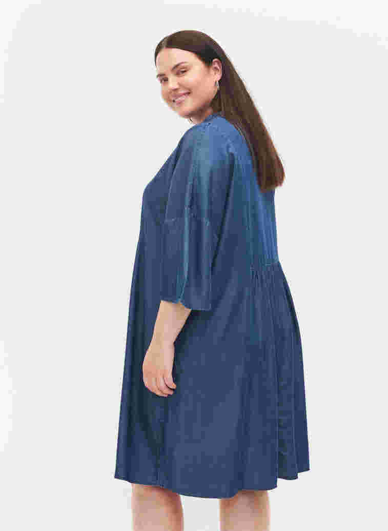 Kleid mit 3/4-Ärmeln aus Lyocell (TENCEL™), Blue denim, Model image number 1