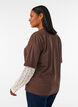 Lockeres T-Shirt mit langen Spitzen&auml;rmeln, Braun, Model image number 2