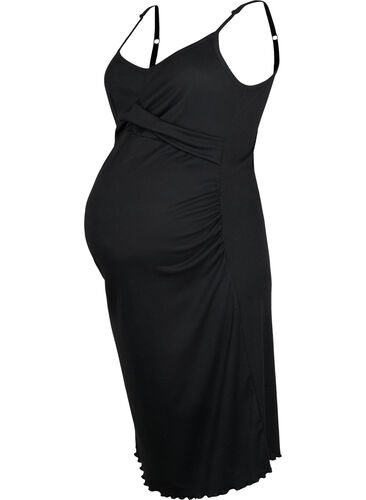 Schwangerschaftskleid aus Ripp, Black, Packshot image number 0